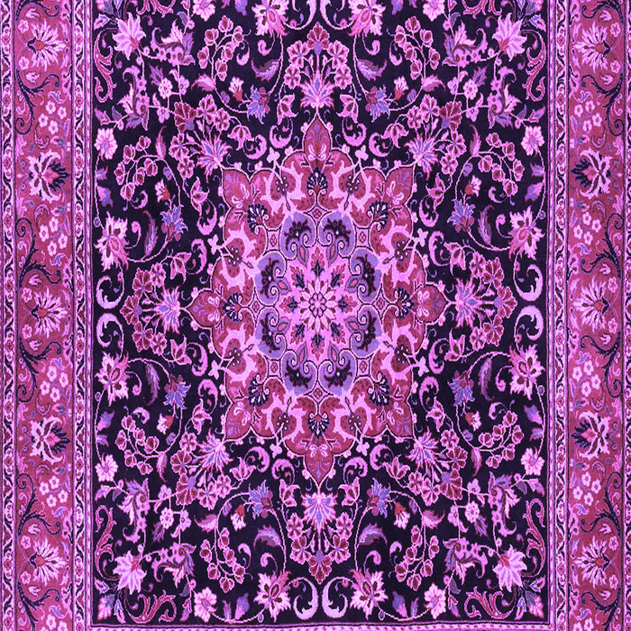 Machine Washable Medallion Purple Traditional Area Rugs, wshtr1704pur