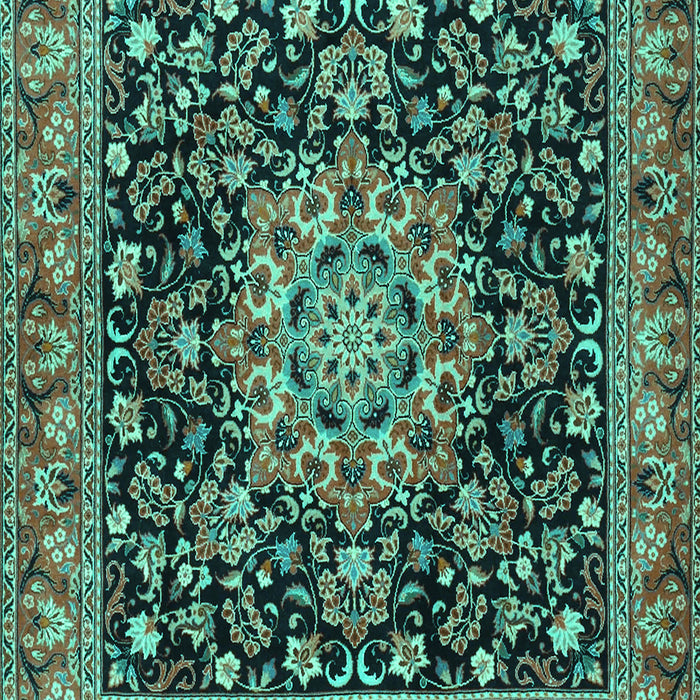 Medallion Turquoise Traditional Rug, tr1704turq