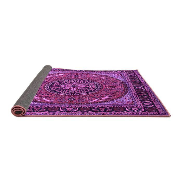 Sideview of Medallion Purple Traditional Rug, tr1705pur