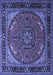 Medallion Blue Traditional Rug, tr1705blu