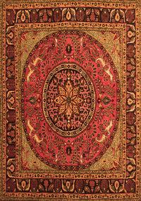 Medallion Orange Traditional Rug, tr1705org