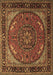 Machine Washable Medallion Brown Traditional Rug, wshtr1705brn