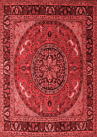 Medallion Red Traditional Rug, tr1705red