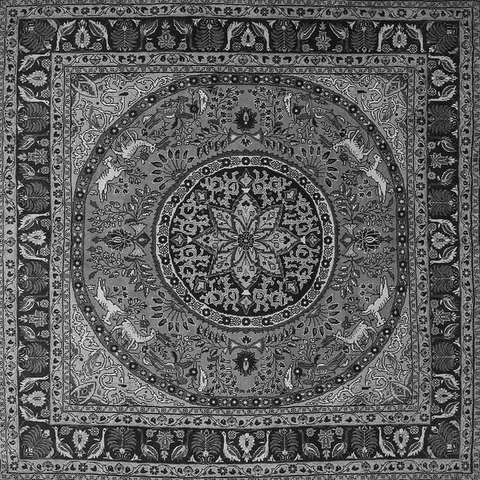 Serging Thickness of Medallion Gray Traditional Rug, tr1705gry