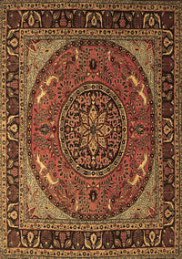 Medallion Brown Traditional Rug, tr1705brn