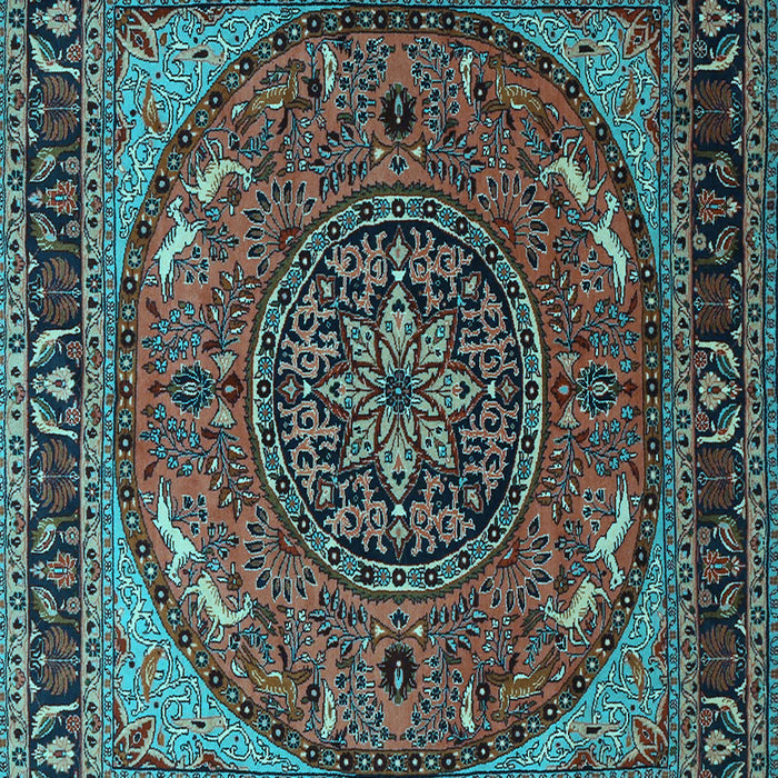 Medallion Light Blue Traditional Rug, tr1705lblu