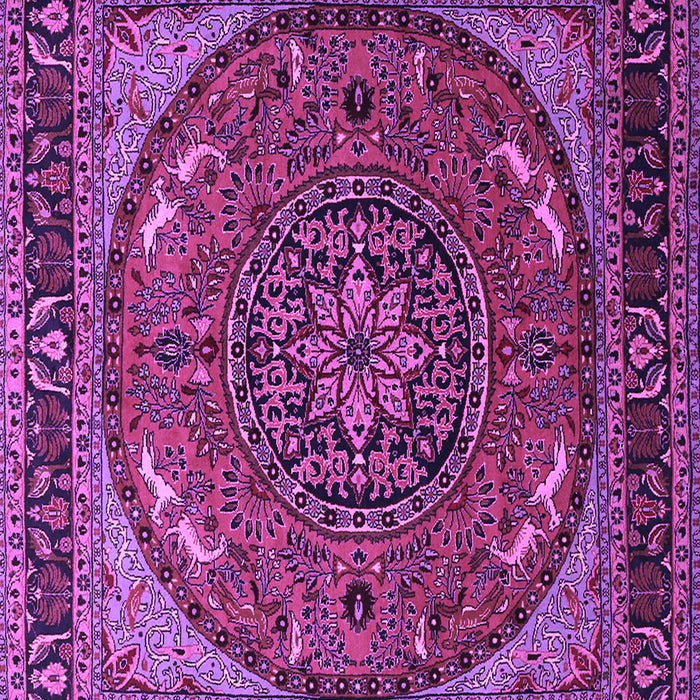 Machine Washable Medallion Purple Traditional Area Rugs, wshtr1705pur
