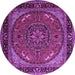 Round Medallion Purple Traditional Rug, tr1705pur