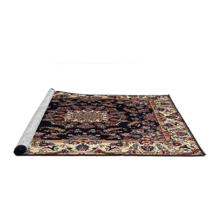 Sideview of Machine Washable Traditional Night Red Rug, wshtr1706