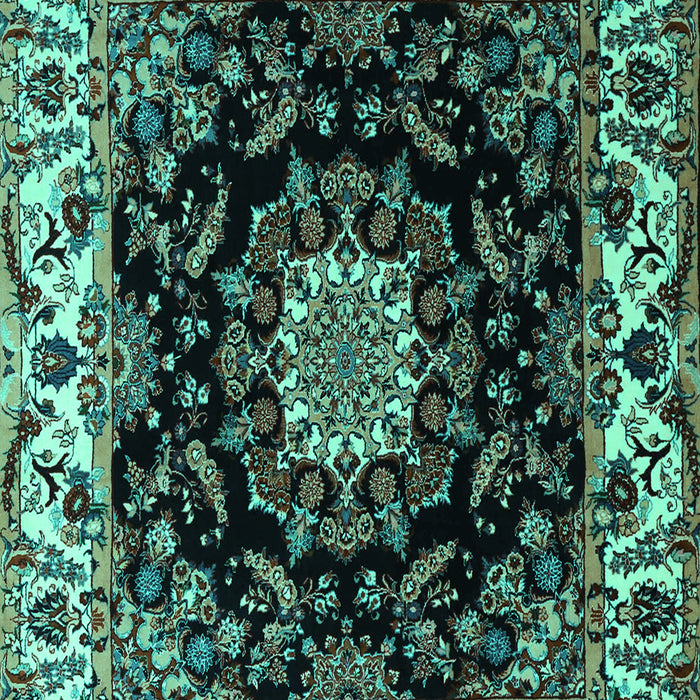 Medallion Turquoise Traditional Rug, tr1706turq