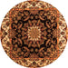 Machine Washable Medallion Orange Traditional Area Rugs, wshtr1706org