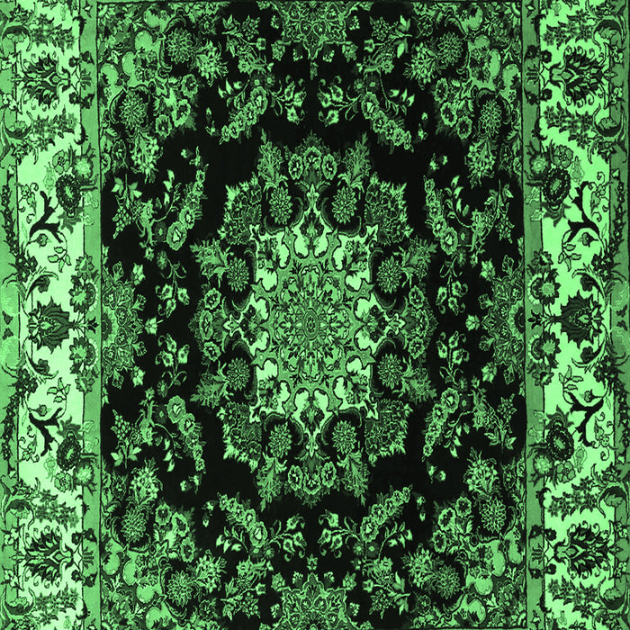 Medallion Emerald Green Traditional Rug, tr1706emgrn