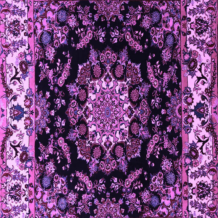 Machine Washable Medallion Purple Traditional Area Rugs, wshtr1706pur