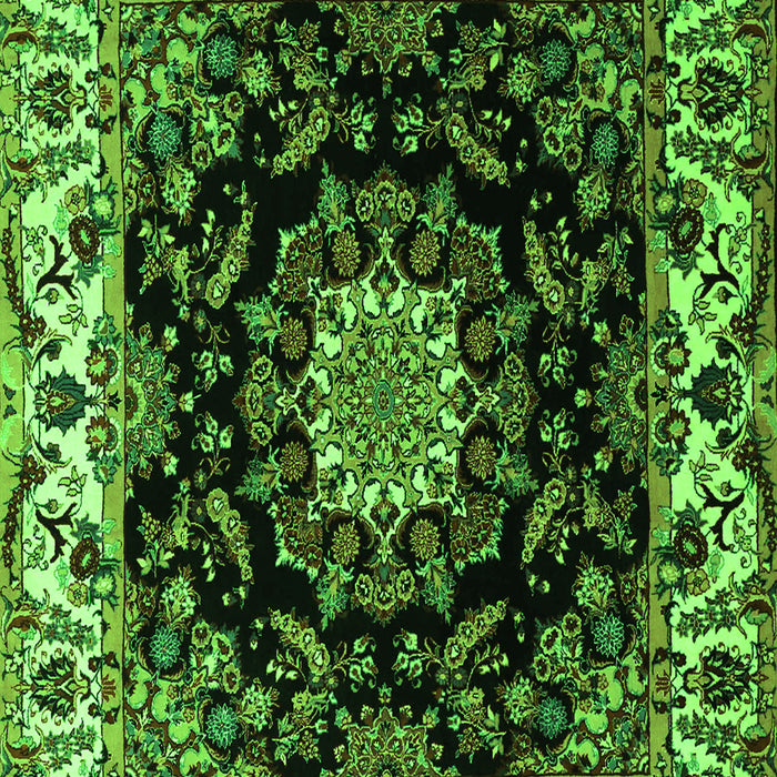 Medallion Green Traditional Rug, tr1706grn