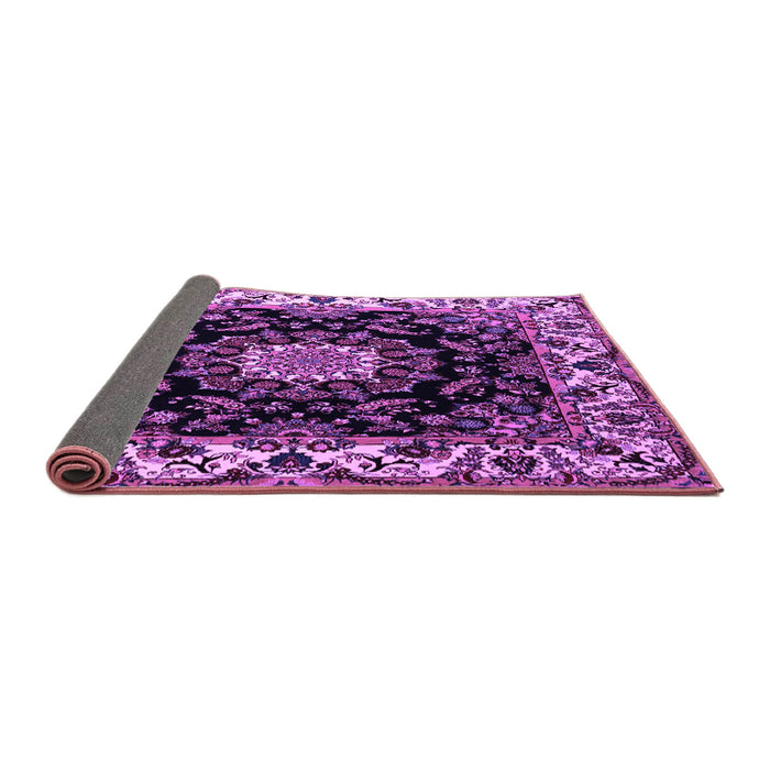 Sideview of Medallion Purple Traditional Rug, tr1706pur