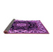 Sideview of Medallion Purple Traditional Rug, tr1706pur