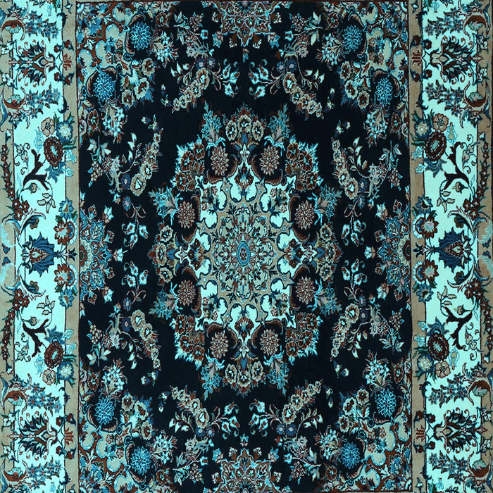 Medallion Light Blue Traditional Rug, tr1706lblu