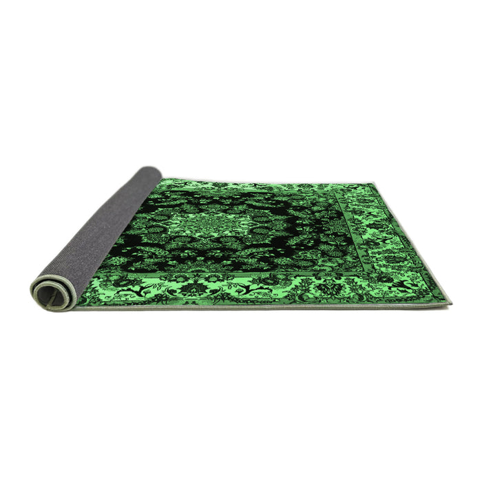 Sideview of Medallion Emerald Green Traditional Rug, tr1706emgrn
