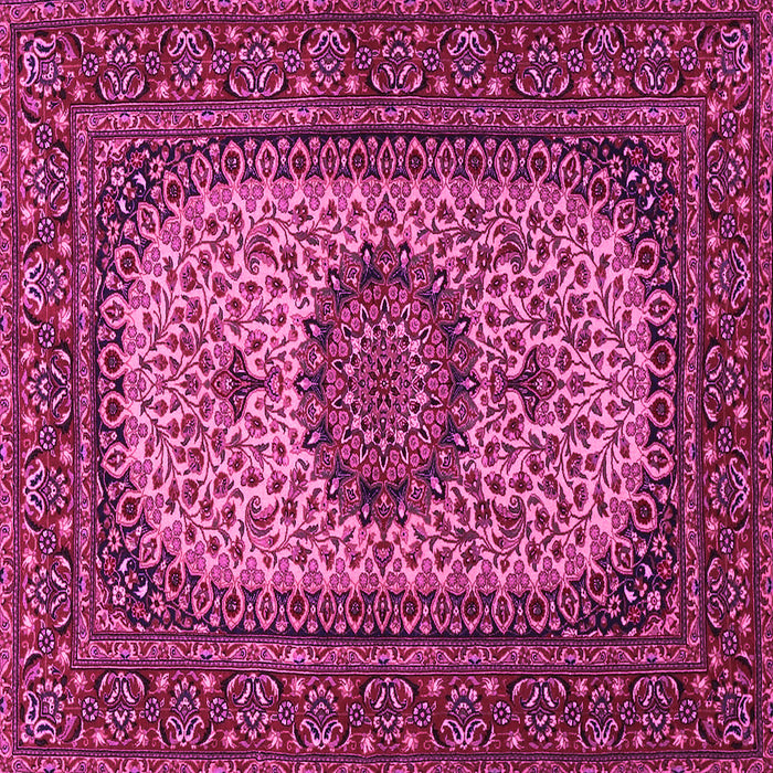 Square Machine Washable Medallion Pink Traditional Rug, wshtr1707pnk