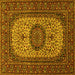 Square Medallion Yellow Traditional Rug, tr1707yw