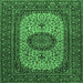 Square Medallion Emerald Green Traditional Rug, tr1707emgrn