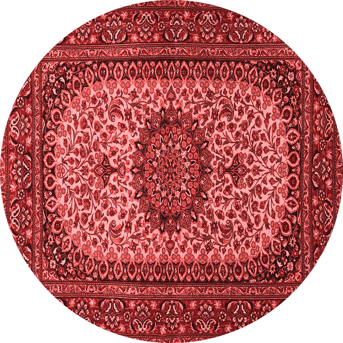 Machine Washable Medallion Red Traditional Rug, wshtr1707red