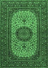 Medallion Emerald Green Traditional Rug, tr1707emgrn