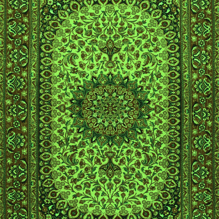 Serging Thickness of Machine Washable Medallion Green Traditional Area Rugs, wshtr1707grn