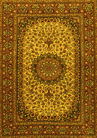 Medallion Yellow Traditional Rug, tr1707yw