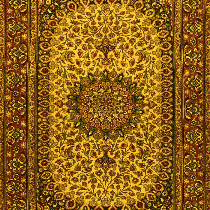 Medallion Yellow Traditional Rug, tr1707yw