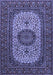 Medallion Blue Traditional Rug, tr1707blu