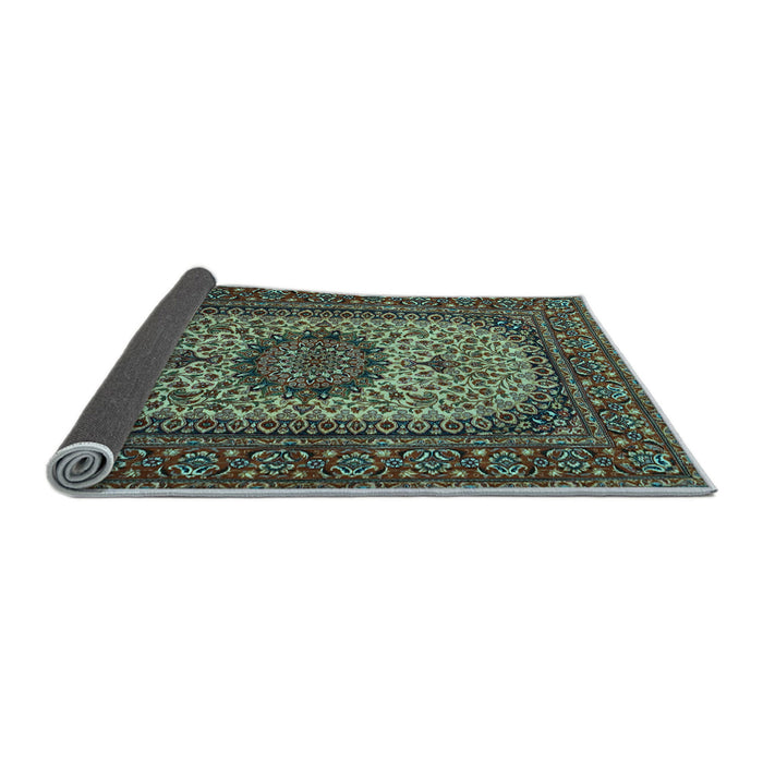 Sideview of Medallion Light Blue Traditional Rug, tr1707lblu
