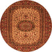 Square Medallion Orange Traditional Rug, tr1707org