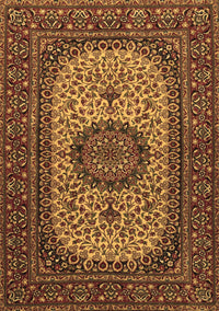 Medallion Brown Traditional Rug, tr1707brn