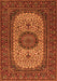 Serging Thickness of Machine Washable Medallion Orange Traditional Area Rugs, wshtr1707org