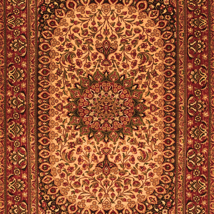 Serging Thickness of Machine Washable Medallion Orange Traditional Area Rugs, wshtr1707org