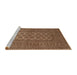 Sideview of Machine Washable Traditional Saddle Brown Rug, wshtr1708