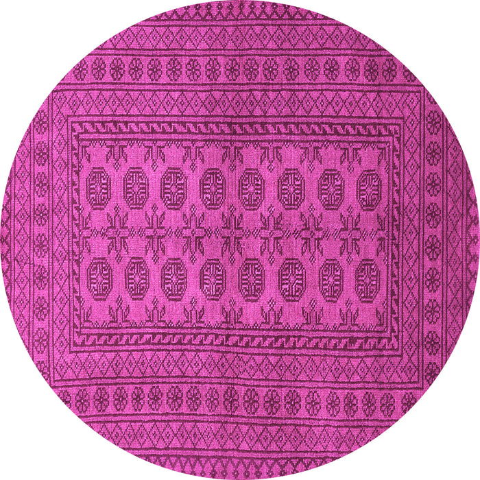 Round Machine Washable Southwestern Pink Country Rug, wshtr1708pnk