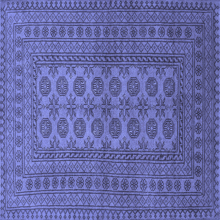 Square Machine Washable Southwestern Blue Country Rug, wshtr1708blu