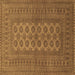 Square Southwestern Brown Country Rug, tr1708brn