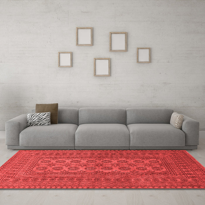 Country Red Washable Rugs
