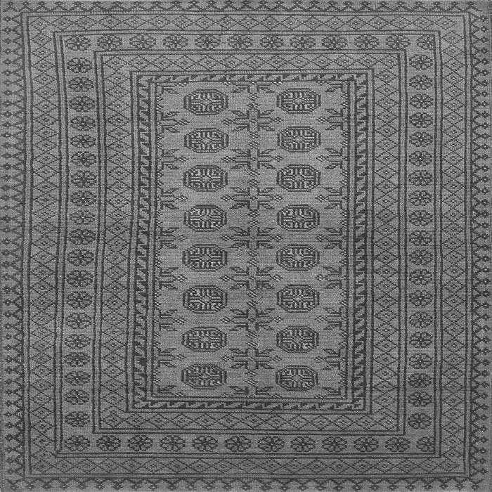 Round Machine Washable Southwestern Gray Country Rug, wshtr1708gry