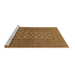 Sideview of Machine Washable Southwestern Brown Country Rug, wshtr1708brn
