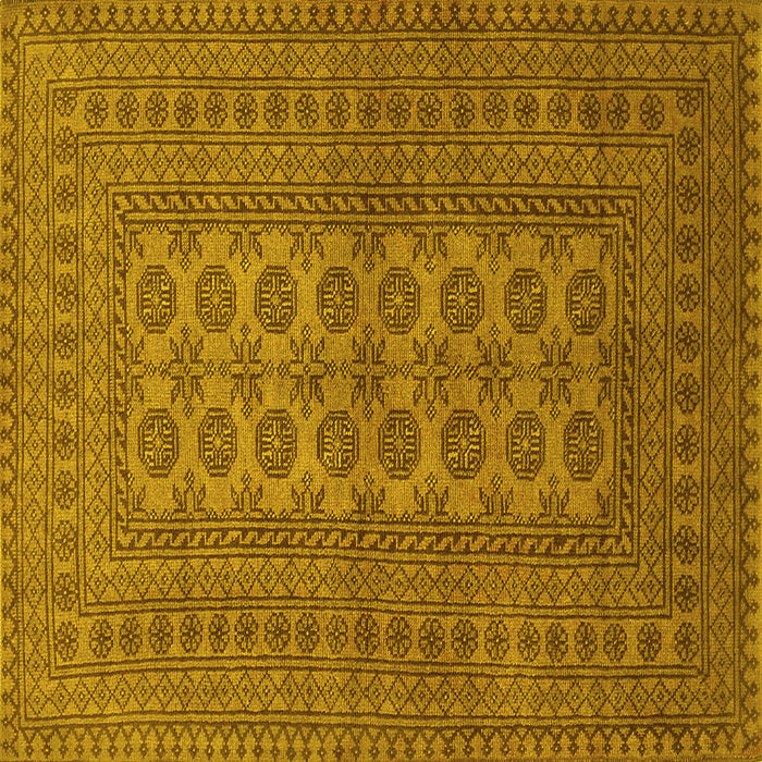Square Machine Washable Southwestern Yellow Country Rug, wshtr1708yw
