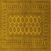 Square Machine Washable Southwestern Yellow Country Rug, wshtr1708yw