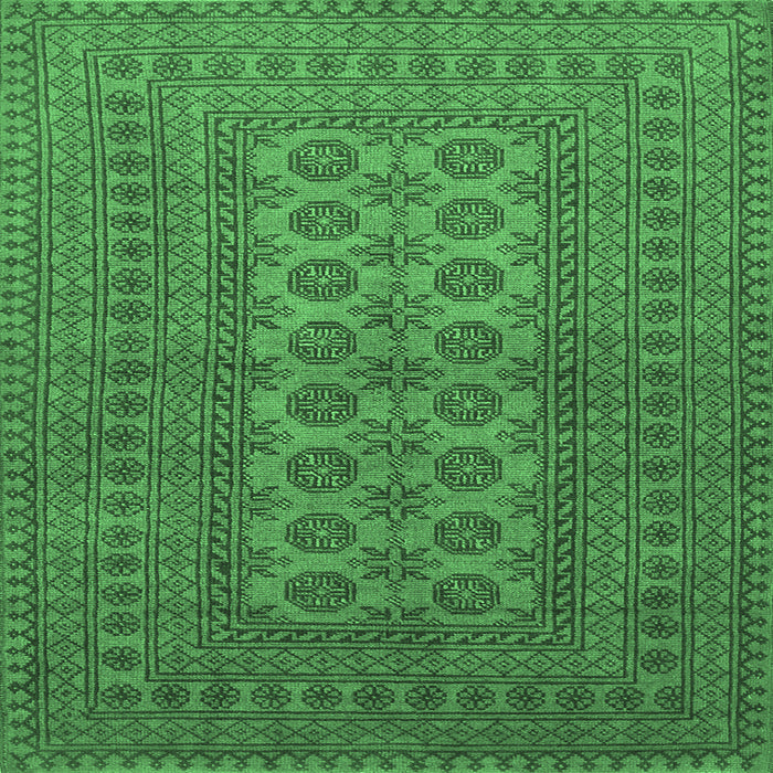 Square Southwestern Emerald Green Country Rug, tr1708emgrn