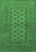 Machine Washable Southwestern Emerald Green Country Area Rugs, wshtr1708emgrn