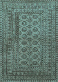 Southwestern Light Blue Country Rug, tr1708lblu