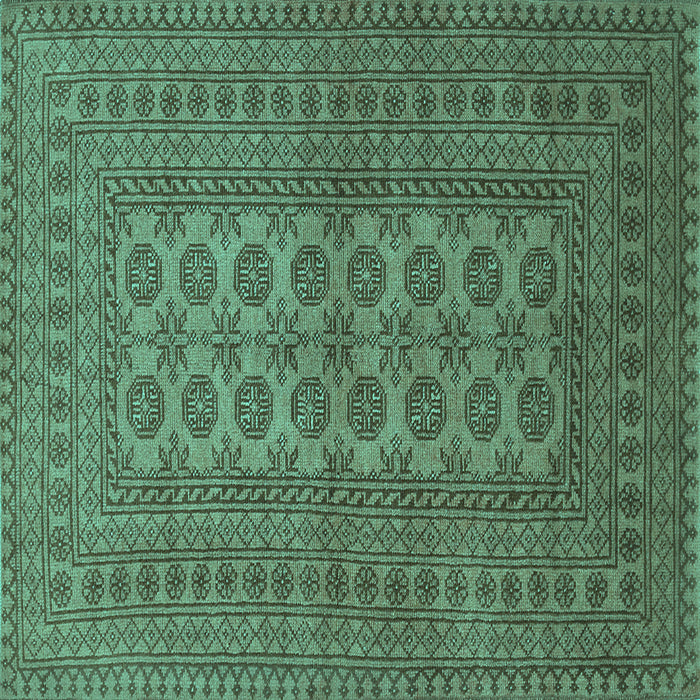 Square Machine Washable Southwestern Turquoise Country Area Rugs, wshtr1708turq