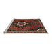 Sideview of Machine Washable Traditional Dark Almond Brown Rug, wshtr1709